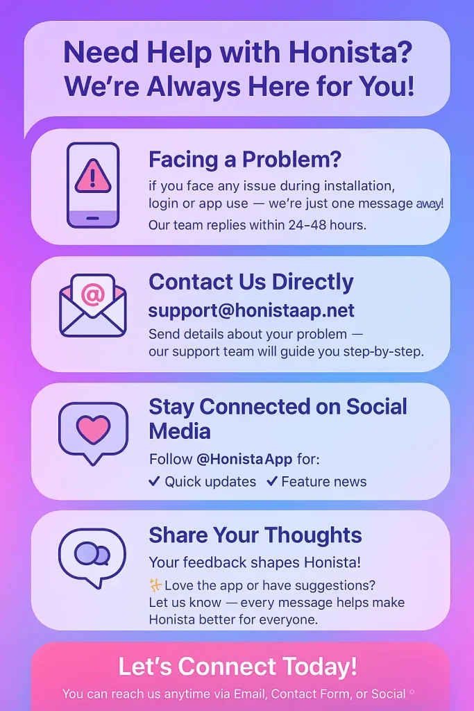 Honista Team — Always Here to Support You.